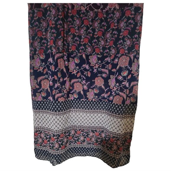 CABI Purple Blue Retro Flower Festive Maxi Dress #3675 - Size Medium - Picture 8 of 11